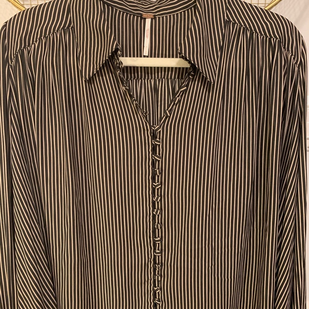 Free People Striped Button Up Blouse | Sz S | NWOT
